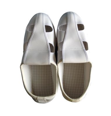 Màu trắng Unisex PVC Bốn lỗ Esd Giày phòng sạch